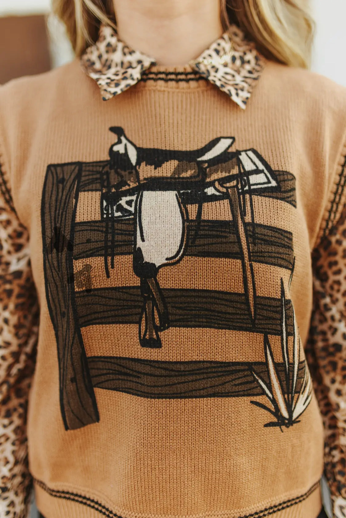 Laredo Knit Vest—Saddle