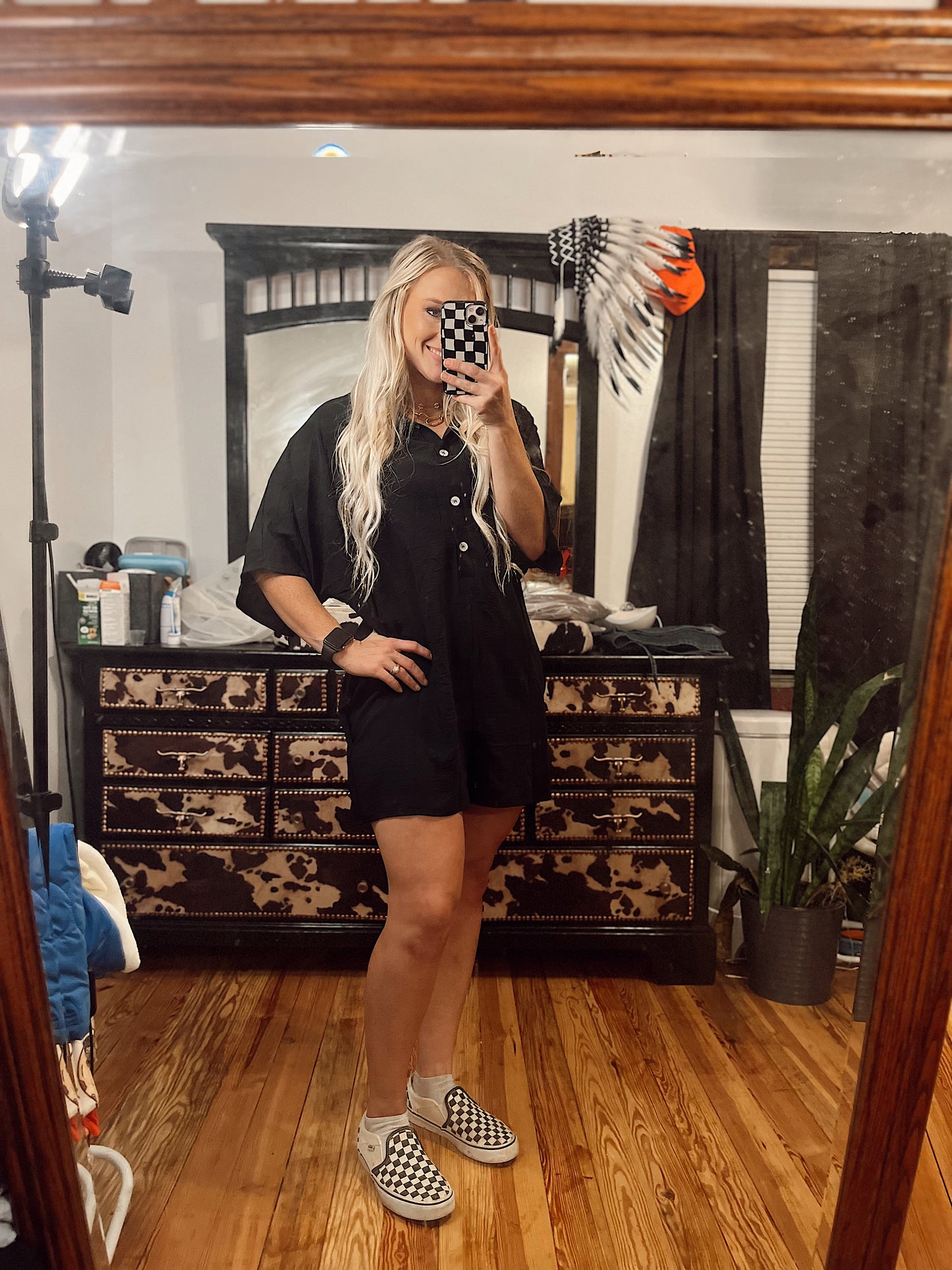 Black Loose Shorts Romper