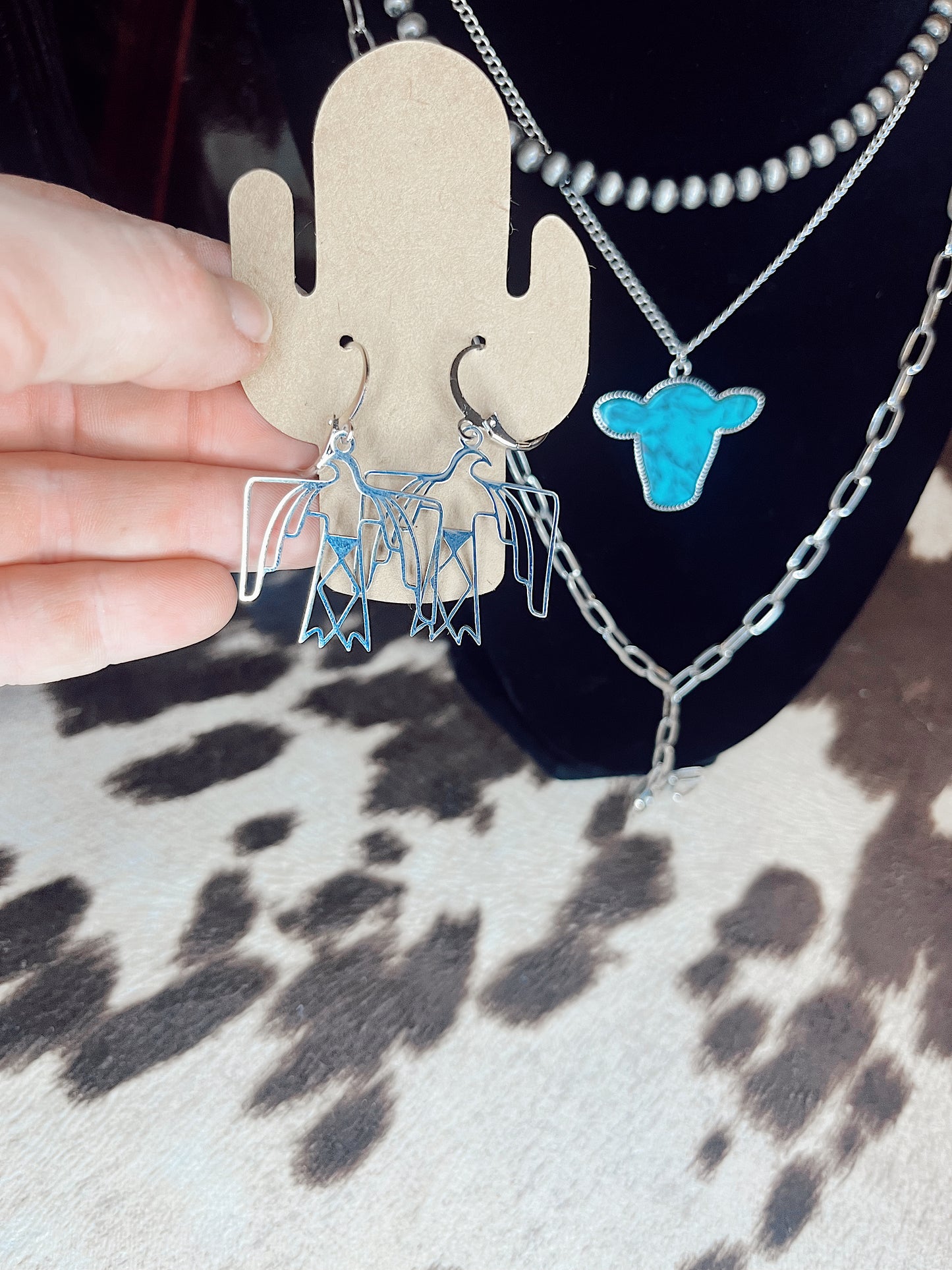 Silver Thunderbird Earrings