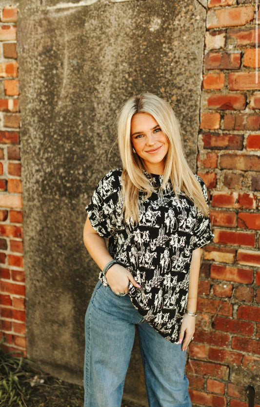 Dusk Desert Mom Cuff Top