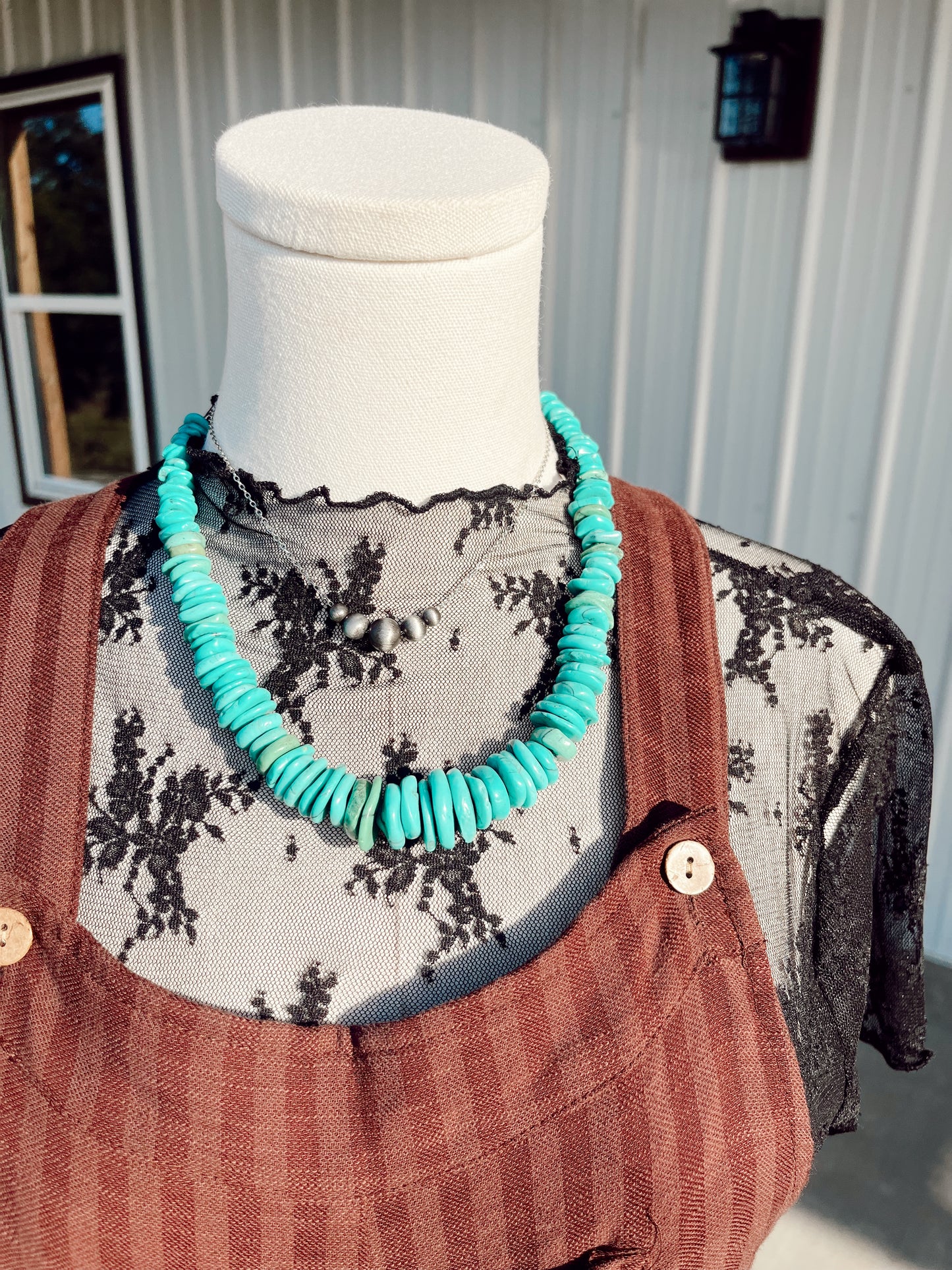 Turquoise Chip Beaded Necklace