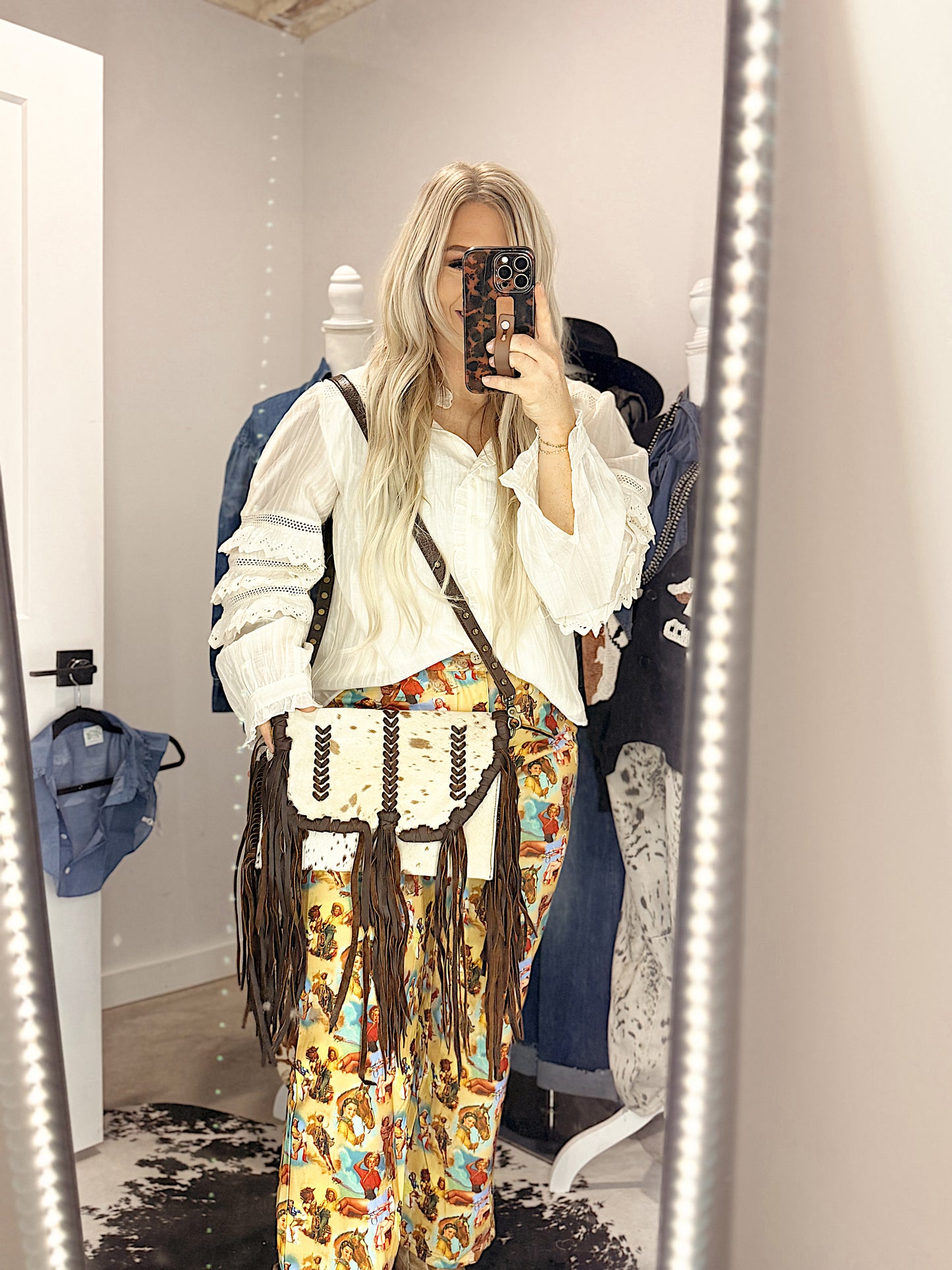 American Darling Bag: Cowhide & Fringe Leather Purse