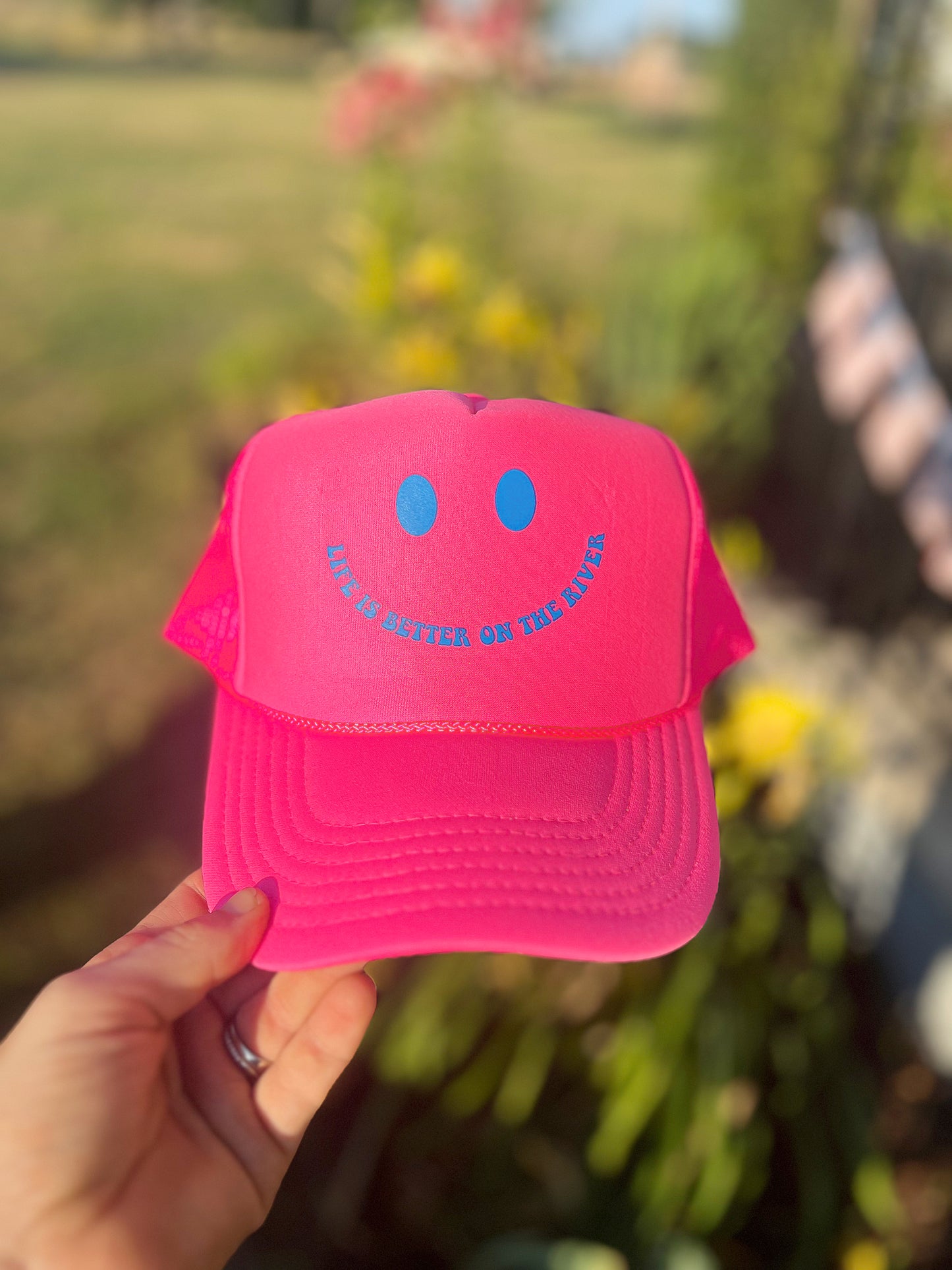 Life Is Better On The River- Hot Pink/Blue