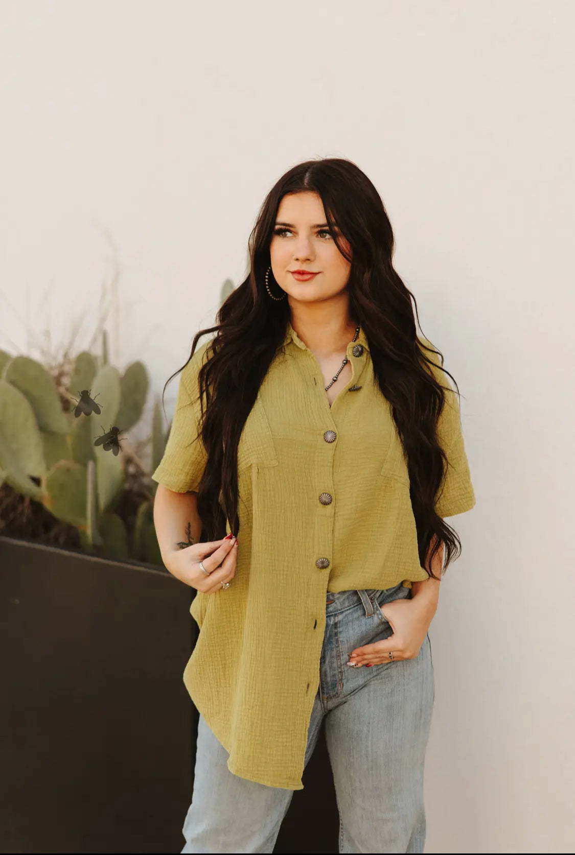 Rodeo Grounds Button Up- Verde