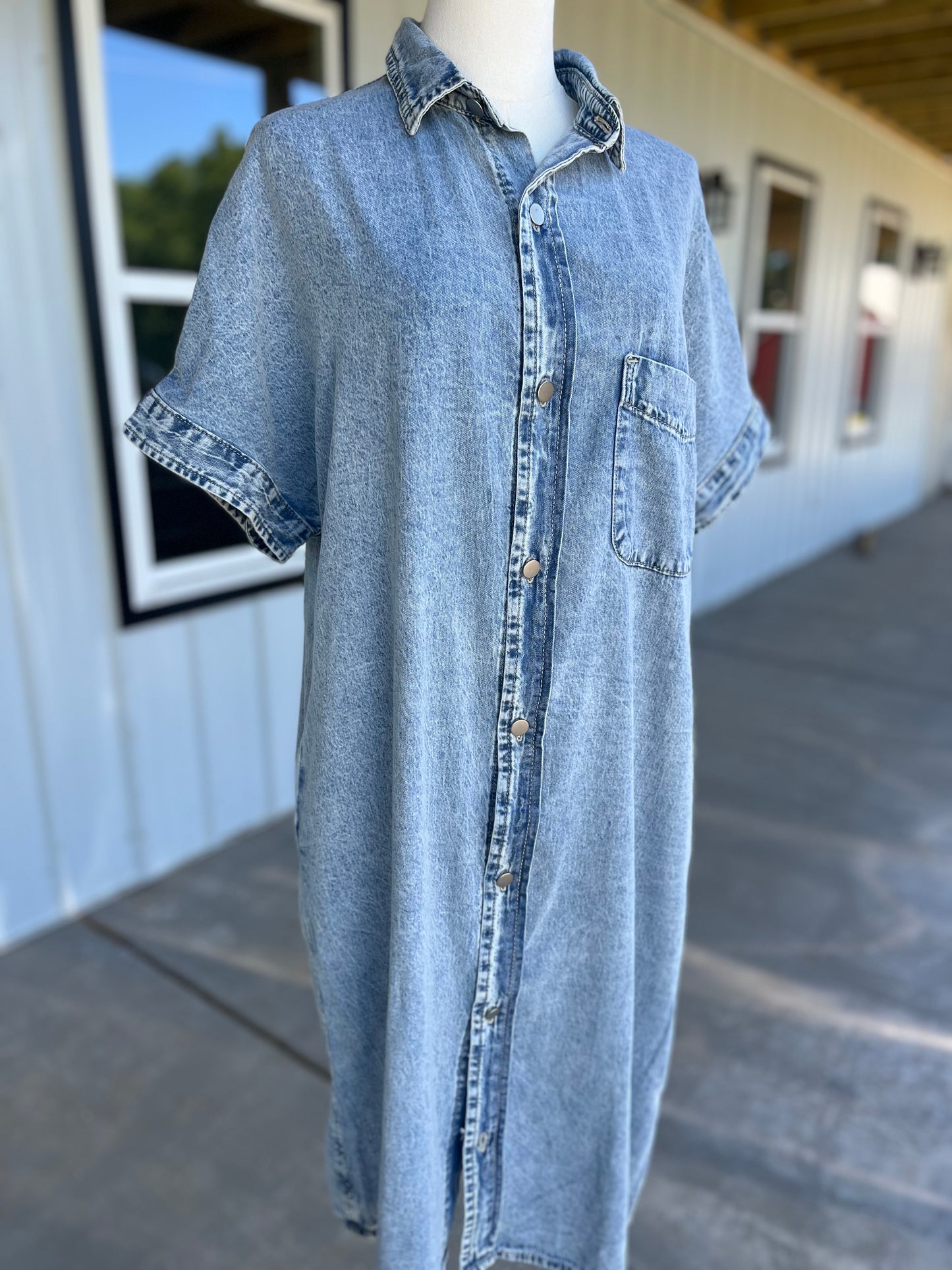 Short Sleeved Denim Dress