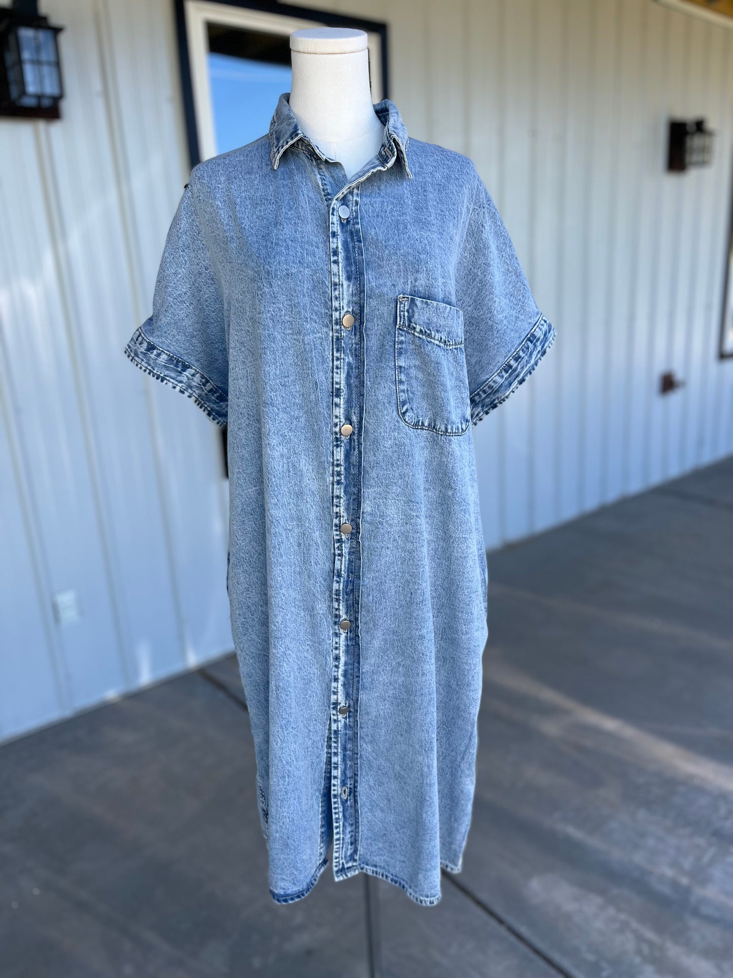 Short Sleeved Denim Dress