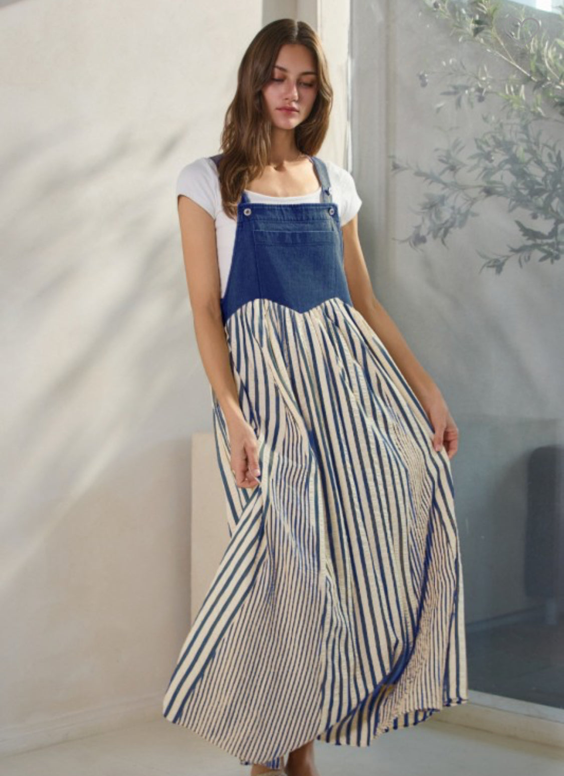 Oddi Royal Striped Overall Dress