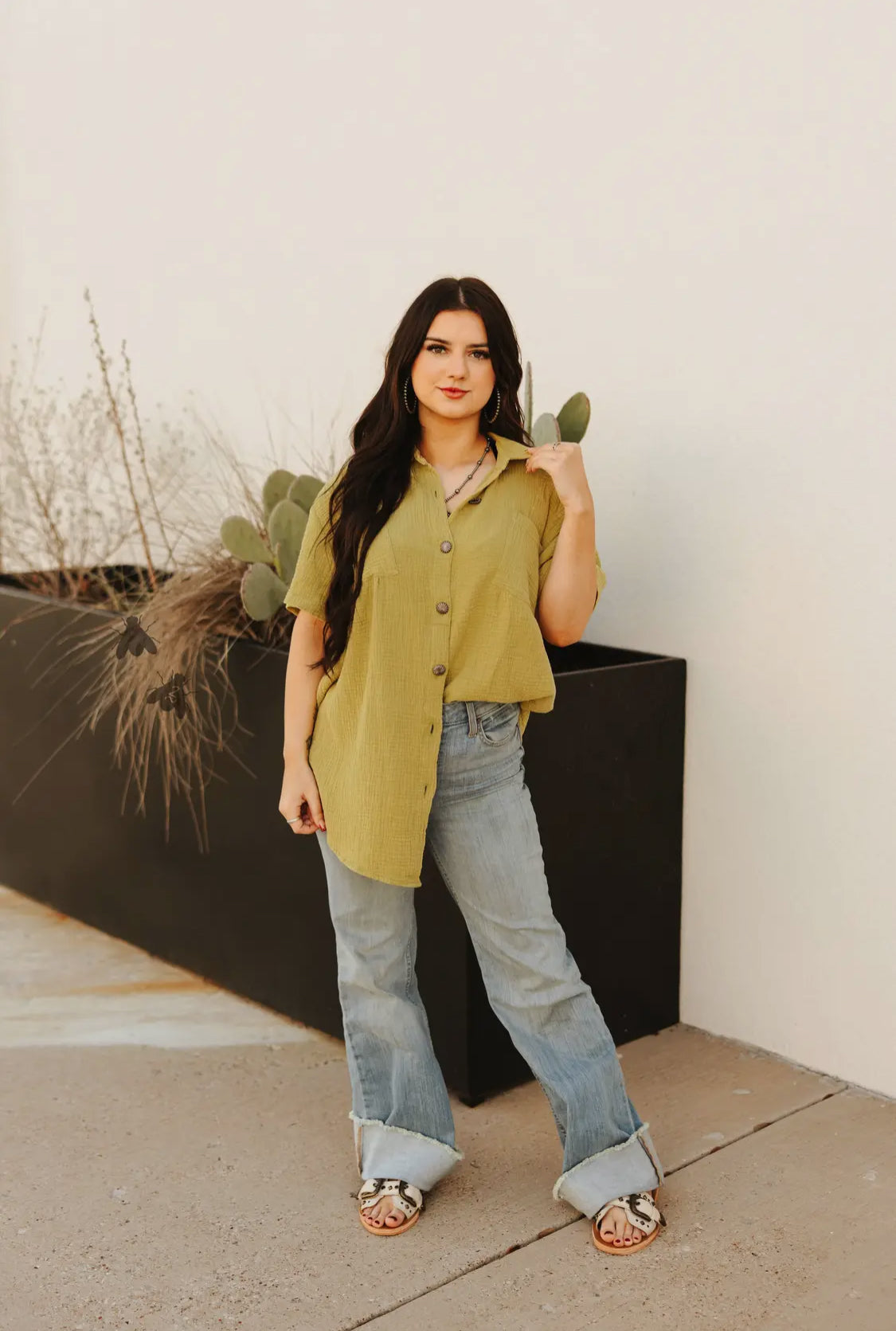 Rodeo Grounds Button Up- Verde