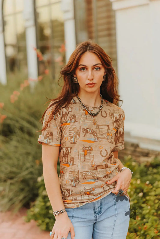 Sunset Ranch Tee—Retro