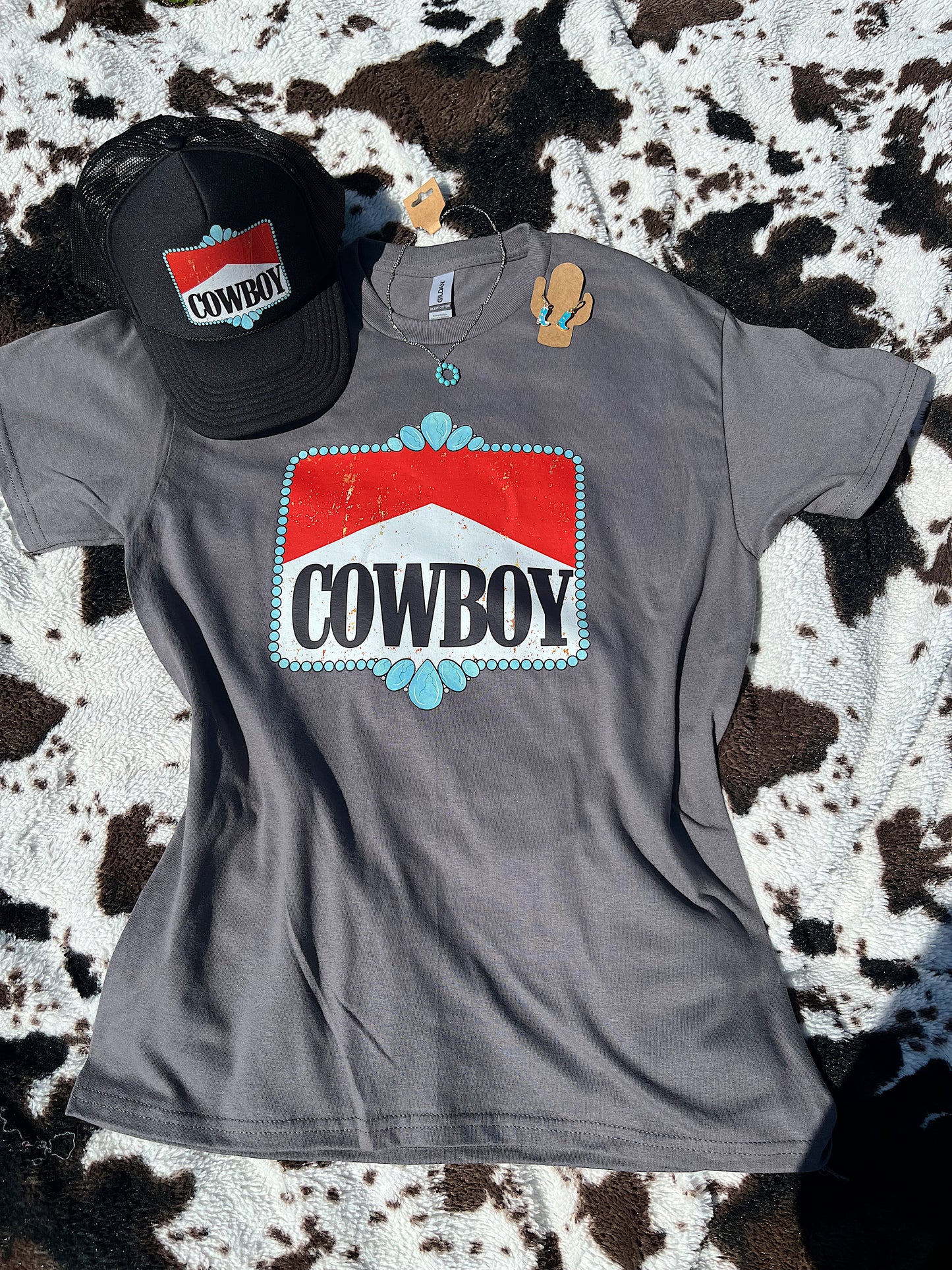 COWBOY Turquoise Stone Graphic Tee 🤠