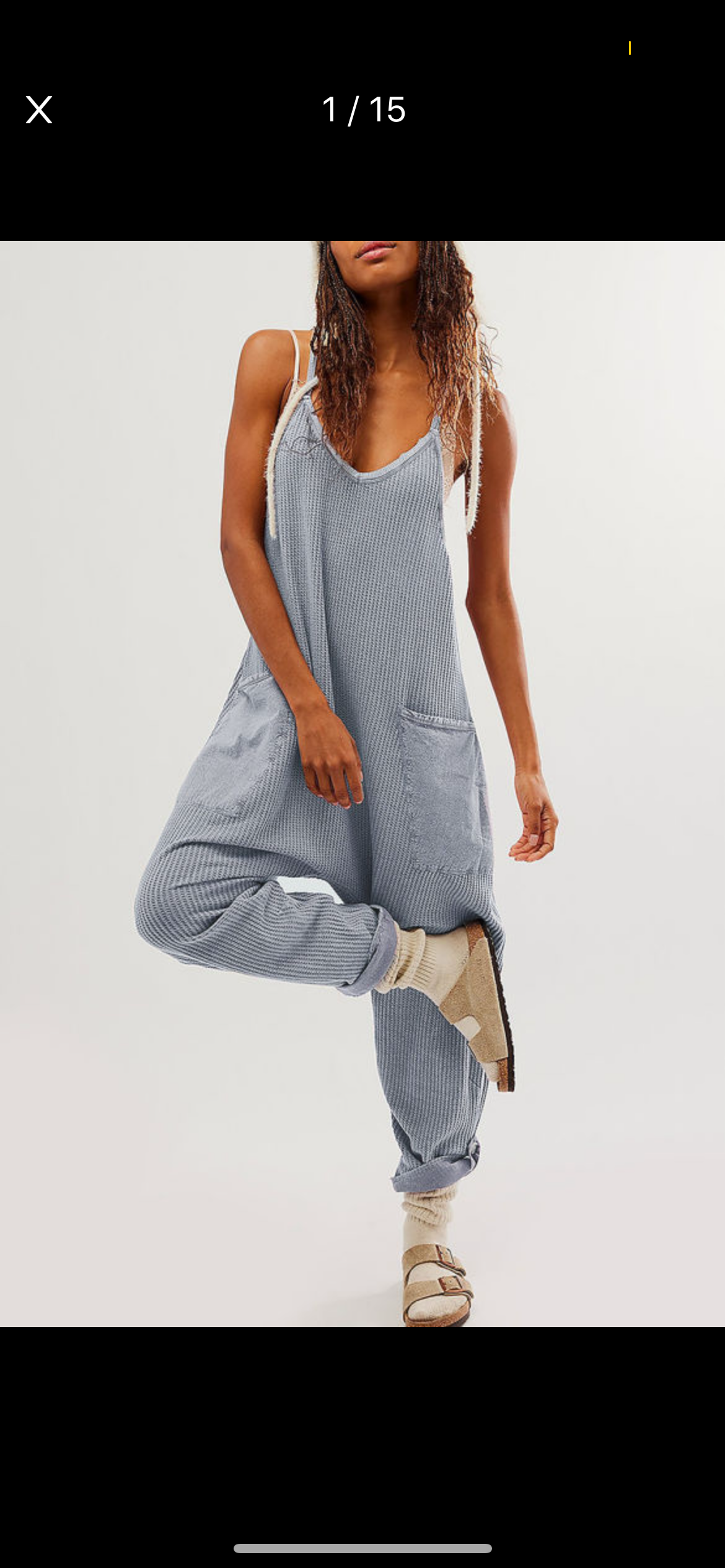 Gray Waffle Knit Jumpsuit