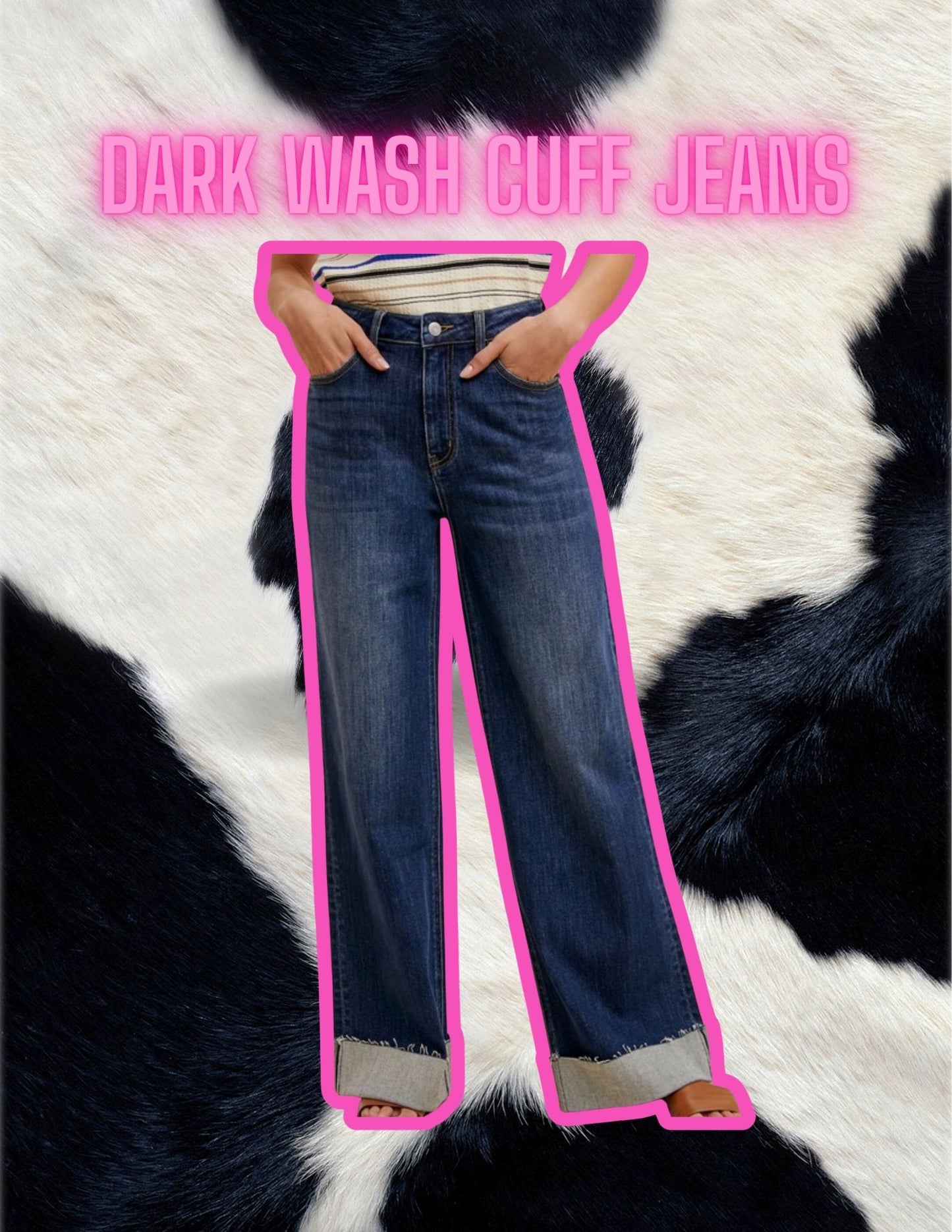 90’s Stretch Cuffed High Rise Straight Jeans
