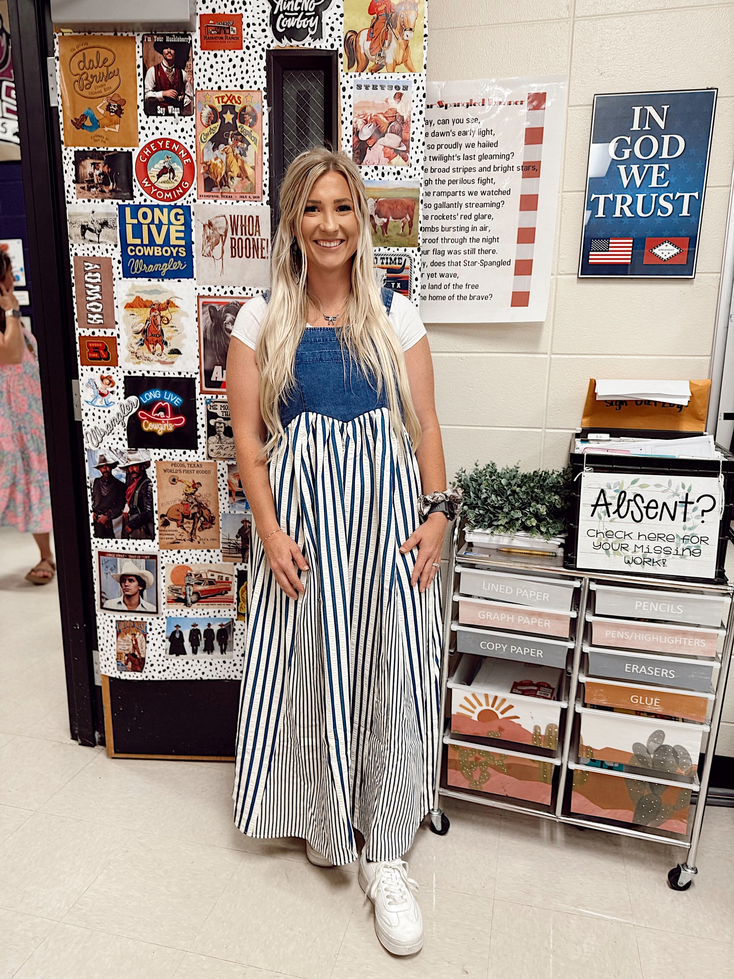 Oddi Royal Striped Overall Dress