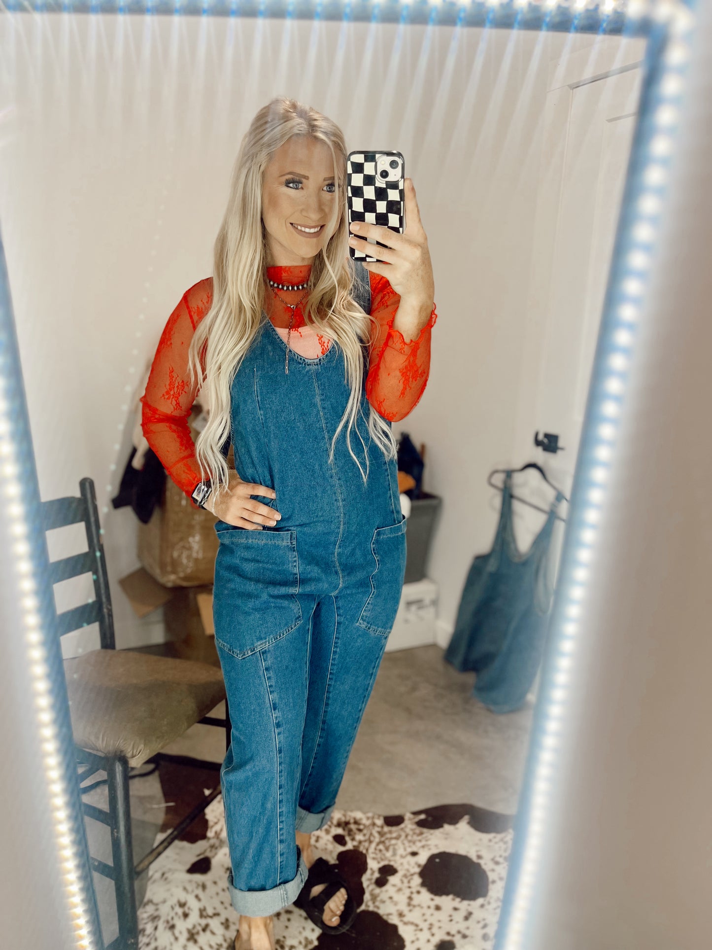 One-And-Done Denim Jumpsuit