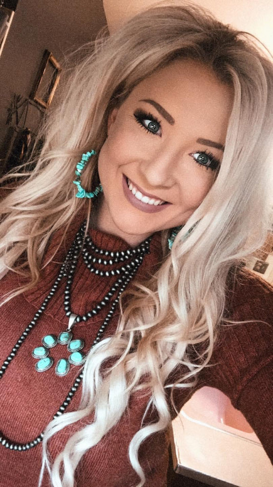 Turquoise hoops, western jewelry