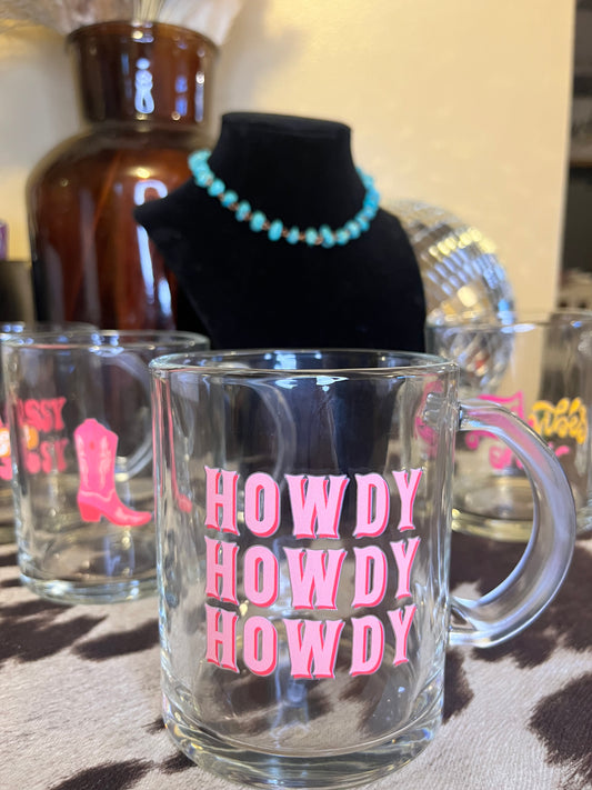 Howdy Glass Coffee Cup