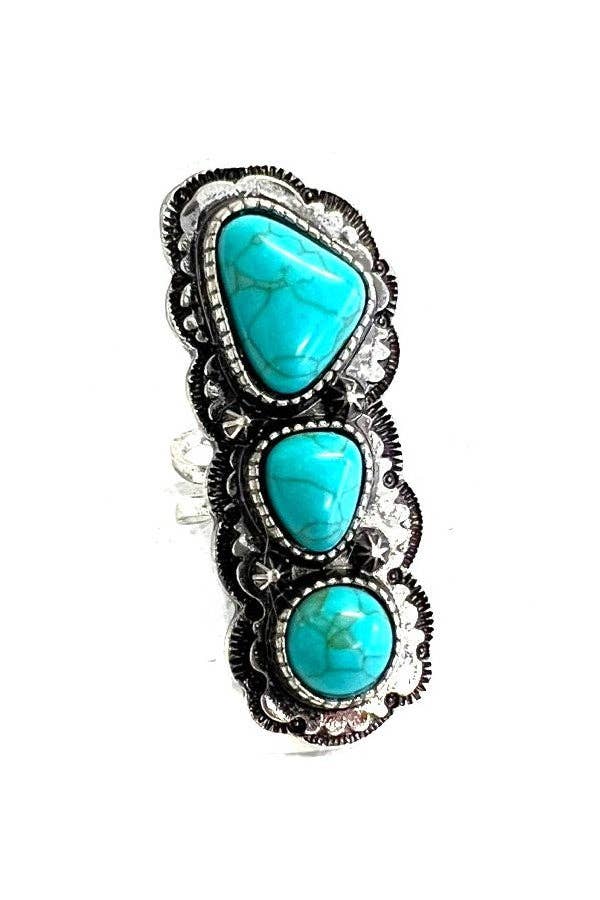 Western Turquoise Cuff Ring