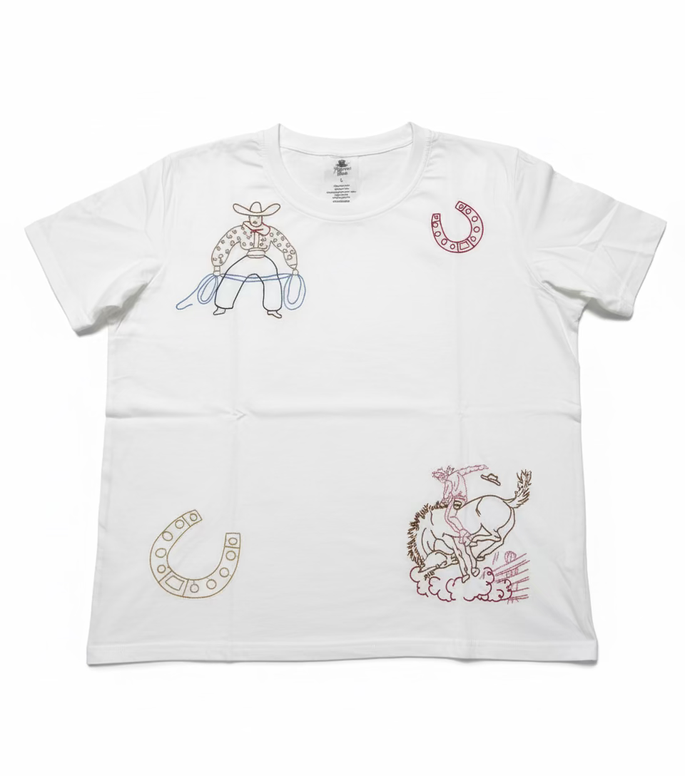 The Roping Cowboy Embroidery Tee