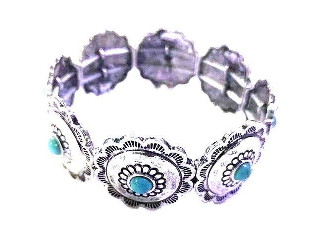 Western Round Concho Stretch Bracelet