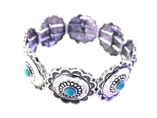 Western Round Concho Stretch Bracelet