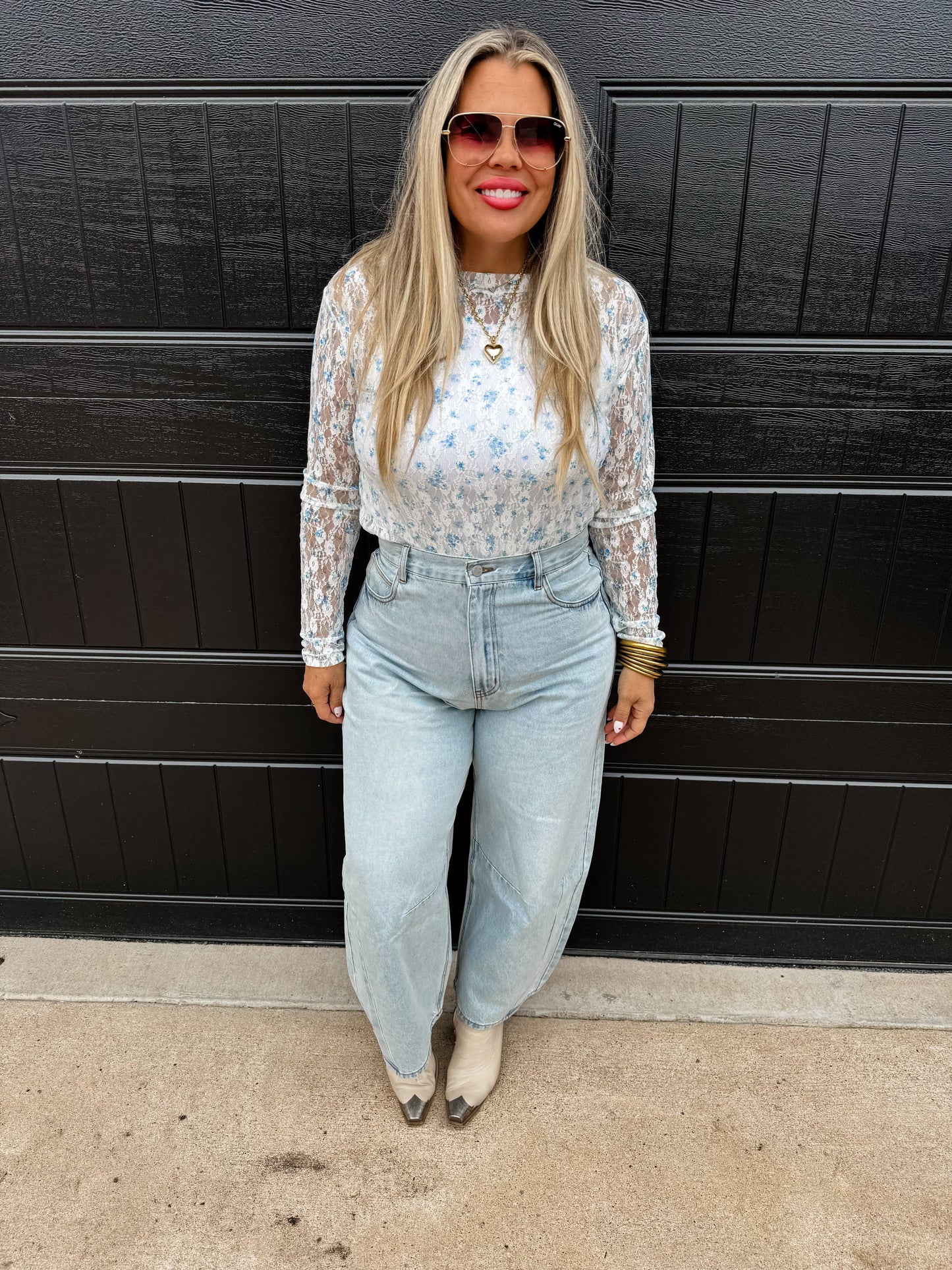 High Waist Barrel Jeans: Light Wash