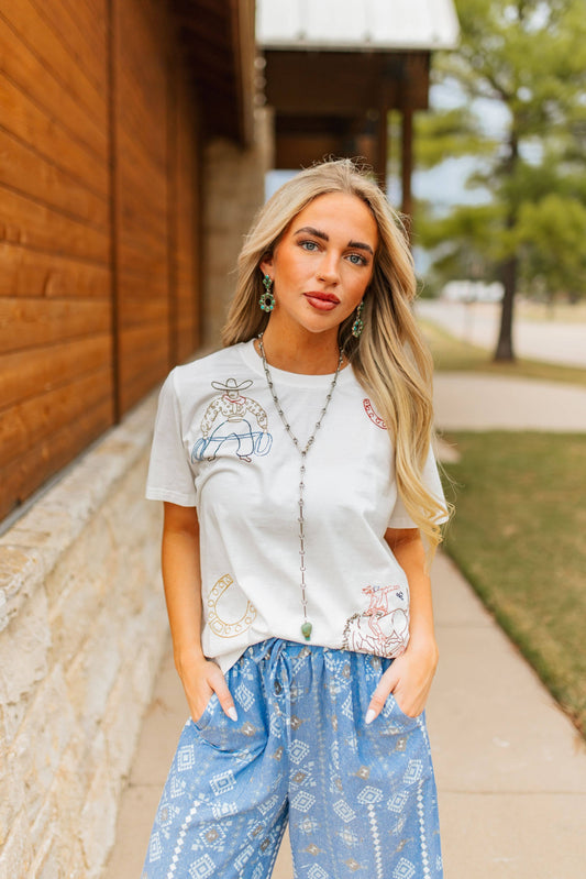 The Roping Cowboy Embroidery Tee