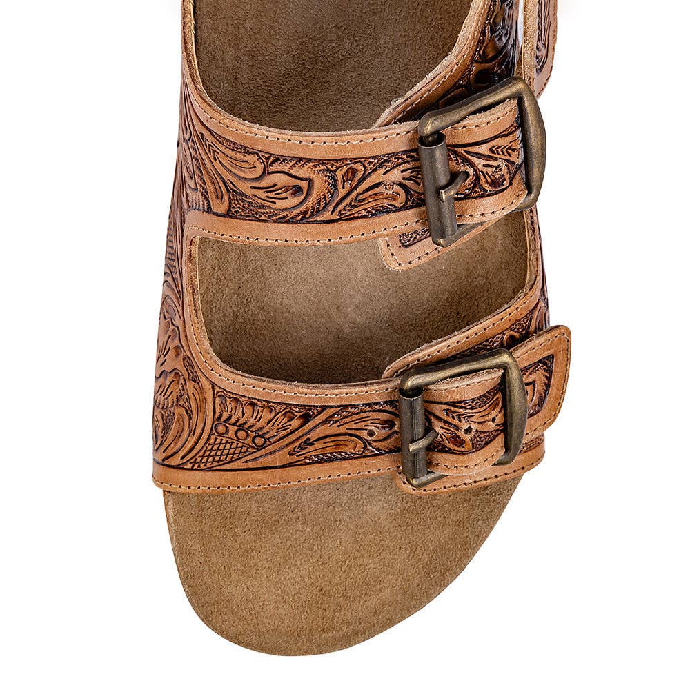 Dixon Trails Hand-Tooled Sandals by Myra