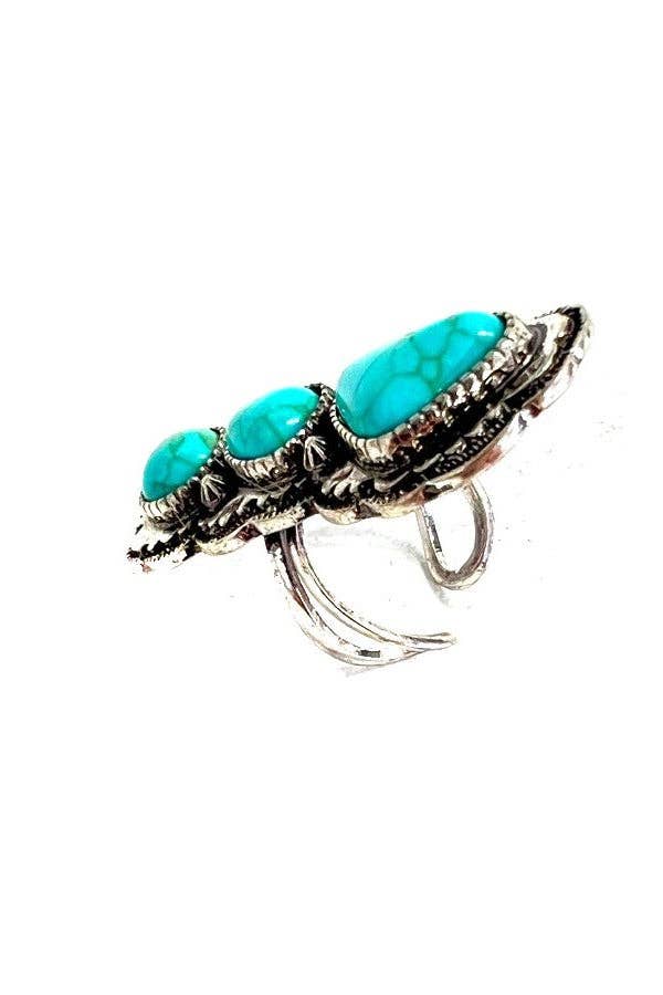 Western Turquoise Cuff Ring